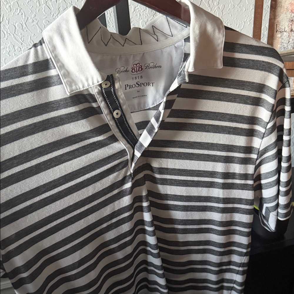 Brooks Brothers Polo with Black and White Stripes